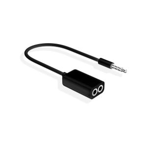 Headphone splitter audio cable 3.5mm male to 2 female jack 3.5mm splitter adapter aux cable for for iphone for samsung mp3 player (black 0.17m