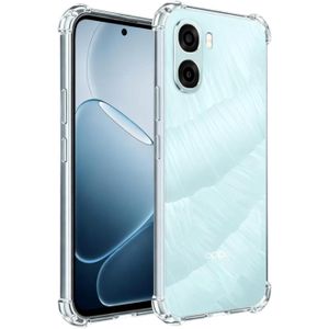 حافظة حماية شفافة لهاتف اوبو A6x ناعمة ومرنة من السيليكون والبولي يوريثين الحراري مع حماية للكاميرا وممتص للصدمات لموبايل اوبو A6x (شفاف)