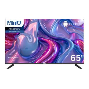ATA شاشة سمارت 65 بوصة بدقة 4K UHD بدون حواف، بنظام تشغيل ذكي - 65AUOS