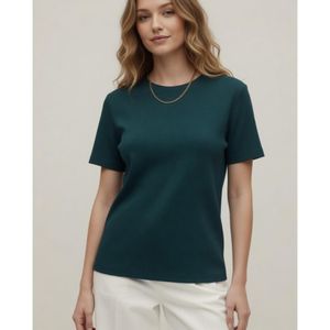 Freska Short-Sleeve Basic Top-Green