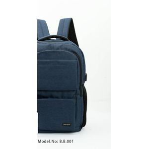 Unisex Casual Laptop Backpack with USB Charging Port & Multi-Pockets - Everyday Travel & School Bag (Model B.B.001)