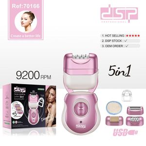 Dsp جهاز إزالة الشعر 70166 – ماكينة حلاقة وتشذيب نسائية 5 في 1 قابلة للشحن