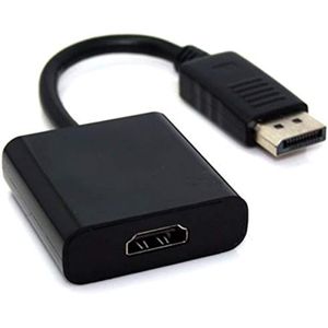 محول كابل صغيرمنفذ عرض ذكر الى منفذ HDMI أنثى للكمبيوتر اتش بي- ديل، أسود