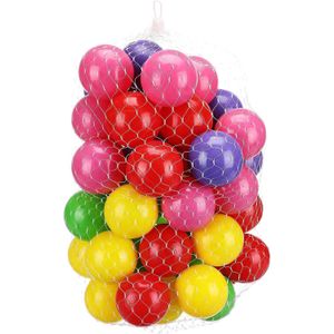 Plastic Play Balls, Multi-Coloured Pack of 50, Pink, Red, Yellow, Purple and Green
