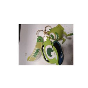 جراب AirPods Pro 2 من السيليكون الناعم المقاوم للصدمات، جراب جديد ثلاثي الأبعاد بتصميم كرتوني لطيف ومرح مع سلسلة مفاتيح لجراب AirPods Pro 2 (الوحش الأخضر)