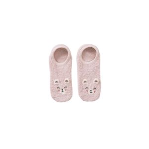 Women Secret pink teddy bear slip-on socks