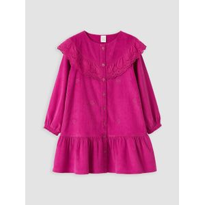 LC Waikiki Crew Neck Embroidered Girl's Corduroy Dress