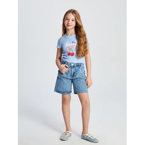 LC Waikiki Girl's Jean Shorts With Adjustable Elastic Waist