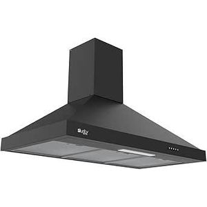 Purity Cooking Hoods – 90 Cm - LED Lighting – 3 Speeds -  Suction power 1000 m3/h - Aluminum and Carbon filters – Black - Pansy Pro Plus 90 BL