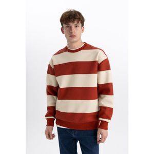 Man Crew Neck Boxy Fit Sweat Shirt - D.Orange