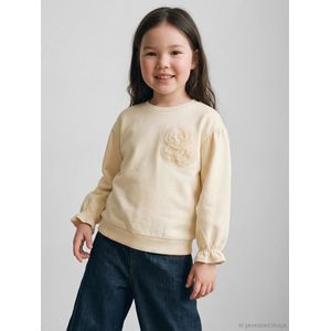 LC Waikiki Girl's Sweatshirt With A Round Neck And Floral Appliques