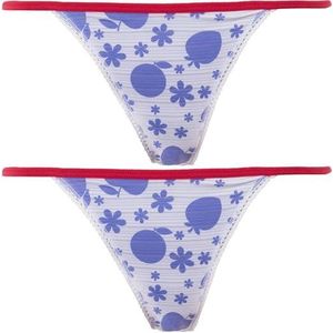 Pompea Bundle 2 Women's Printed Panties – Fruit and Flower Design