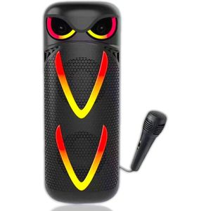 ZERO Wireless Bluetooth speaker with microphone, portable dual amplifier with built-in RGB LED lighting and rechargeable battery / USB / Type-C charging / AUX, TF card, (ZR 670)