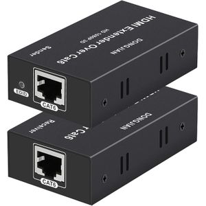 موزع HDMI 60 متر 4 كيه عند 60 هرتز مع محول طاقة مكرر/مرسل + مستقبل عبر Cat5 / Cat6 حتى 60 متر