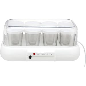 ماكينة صنع الزبادي مزودة بـ 8 أكواب ومؤشر ضوئي بقدرة 10 وات ، الموديل: MAR-1008، أبيض