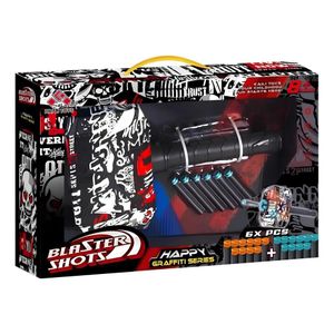 Blaster Shots Happy Graffiti Hammer Projectile Launcher 6 Foam Bullets - SB590