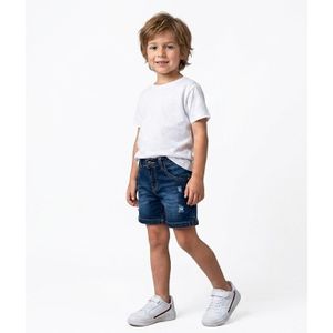 Bebo Boys' denim shorts with a modern and stylish design_Navy Blue