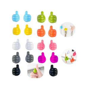 Creative Silicone Thumb Wall Hook- Adhesive Thumb Cable Clip Key Hook Wall Hangers Earphone Cable Organizer,Student Dormitory Kitchen Bedroom Car Charging Cable Hanging Hooks 20Pcs