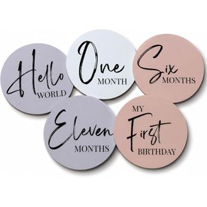 Tiny Trees® Baby Milestone Cards – 7 Double-Sided Milestone Baby Cards Signs for Monthly Photos – Gender Neutral Newborn Baby Gifts – Tear-Resistant Keepsake Baby Milestone Discs (0–12 Months)