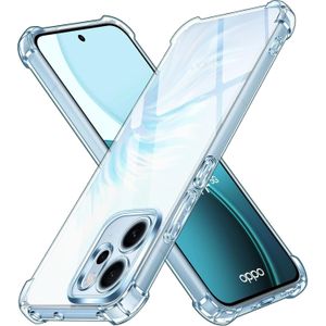 جراب متوافق مع OPPO Reno 14 FS 5G / OPPO Reno 14F 5G، جراب سيليكون شفاف TPU، حماية مقاومة للصدمات، حواف محمية للكاميرا - شفاف