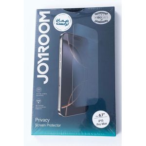 JOYROOM Privacy screen protector for iPhone 15 Pro Max 6.7inch supports Face ID easy to install anti protection and privacy fingerprint resistant and bubble free tempered glass case compatible.