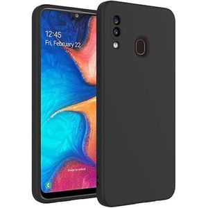 جراب حماية من السيليكون بتصميم عصري انسيابي وبطانة داخلية، متوافق مع موبايل سامسونج جالاكسي A20/ A30 (لون أسود)