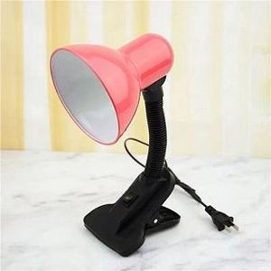 اباجورة  مصباح مكتب بمشبك متعدده الالوان للمذاكرة بدراع متحرك بينك