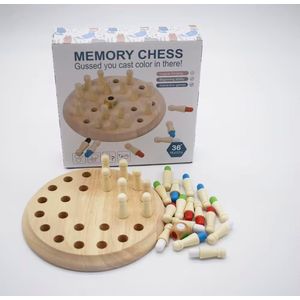 لعبة شطرنج الذاكرة الخشبية للأطفال – لعبة مطابقة الألوان وتنمية الذاكرة والتركيز – لعبة ذكاء تعليمية مونتيسوري