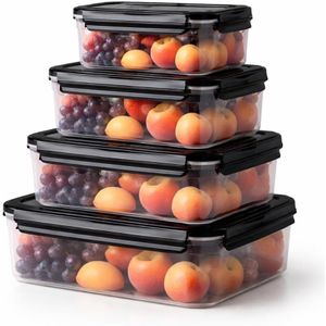 طقم علب حفظ طعام محكمة الغلق 4 قطع – علب Meal Prep لتخزين الفواكه والوجبات – ضد التسريب ومثالية للثلاجة (4)