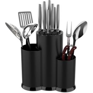 Countertop Cutlery Drainer – Spoon, Fork & Knife Organizer with Water Drain Tray, Durable Plastic Kitchen Storage Holder