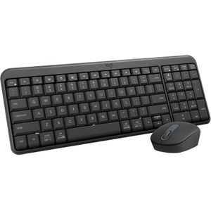 Logitech مجموعة لوحة مفاتيح وماوس لاسلكيين بتقنية بلوتوث MK250: اتصال سريع وسهل، لوحة مفاتيح لاسلكية صغيرة الحجم، ماوس مناسب للاستخدام باليدين، تصميم متين - ويندوز/ماك أو إس - جرافيت