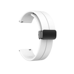 سوار ساعة سيليكون بمشبك مغناطيسي مقاس 22 مم، متوافق مع سوار مقاس 22 مم لساعة CMF Watch Pro/CMF Watch Pro 2 - (السوار فقط) أبيض