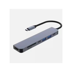 ZERO USB C Hub 7 in 1, USB C Adapter with 4K HDMI, Two USB-C Ports, USB 3.0, SD/TF card