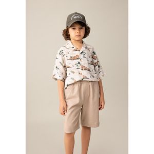 Defacto Boy Regular Fit Short Sleeve Shirt - Stone
