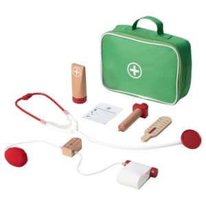 7-piece toy doctor’s set Green doctor play set: stethoscope, hammer, bag. Encourages pretend play.