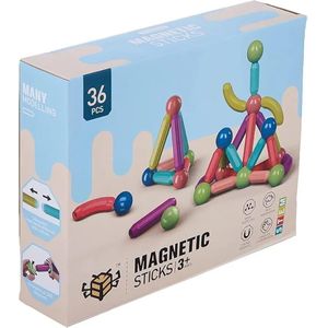 مكعبات البناء بالعصي والكرات المغناطيسية – 36 قطعة
