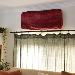 Large Premium Split Air Conditioner Cover 110 X 31 cm Decorative Dustproof Protective Cover for 2.25 HP and 3 HP Indoor AC Unit Washable Fabric Home Office Easy Install Durable Reusable(Wine)