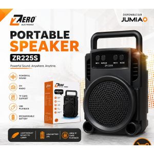 ZERO مكبر صوت لاسلكي محمول ZR225S - يدعم منفذ USB وبطاقة TF - قابل لإعادة الشحن