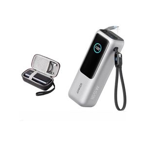 Anker Zolo Power Bank (25K, 165W, Built-In USB-C and Retractable Cable) High-Speed Portable Charger, 1 USB-C, 1 US B-A, Battery Pack for iPhone 16/15/15 Pro/15 Pro Max, MacBook (Case Cover Included)