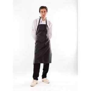 مريلة جلد اسود طويلة 