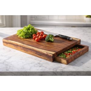 قطاعة خشب سرسوع طبيعي يدوية مع طبق انزلاقي - 30*40 سم