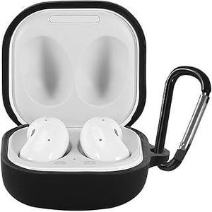 COMPATIBLE with Samsung Galaxy Buds Live/Buds2/Buds2 Pro, protective case, shockproof case, with carabiner, anti-fingerprint, anti-abrasion (black)