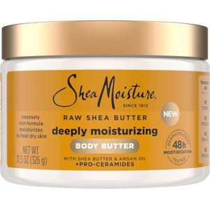 SheaMoisture Deeply Moisturizing Body Butter with Raw Shea Butter, Argan Oil and Pro-Ceramides, Rich Hydration &amp Healing of Dry Skin, 48H Moisturizing 11.5 oz