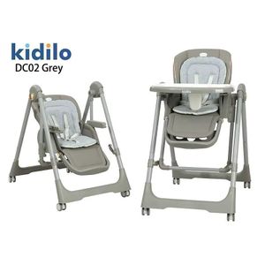 Kidilo كرسي طعام أطفال 2 في 1 قابل للطي بارتفاع ومسند ظهر وصينية قابلة للتعديل