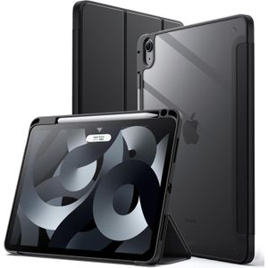 Jetech Case for iPad Air 11" M4/M3/M2 & iPad Air 5/4 10.9", Black  Cover for iPad Air 11" (2026-2024) & Air 5/4 10.9" (2022/2020), Clear Back, Pencil Holder, Shockproof, Tri-Fold Stand
