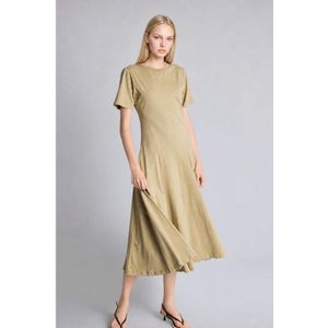 Defacto A Cut Crew Neck Midi Dress