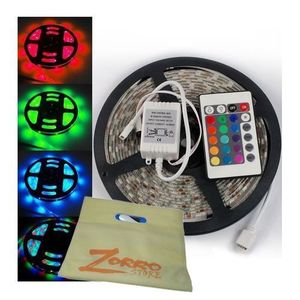 هديه ليد متعدد الأاوان - وصلة تطويل  - 12 فولت ريموت و شاحن كهرباء طول شريط  الليد 5 متر + شنطة زورو هدية مجانية