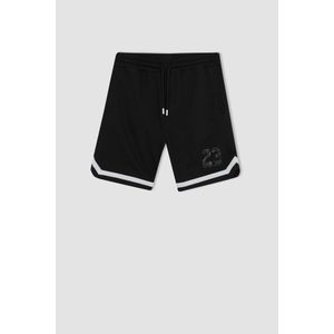 Black MAN Defacto Fit NBA Chicago Bulls Licensed Regular Fit Short