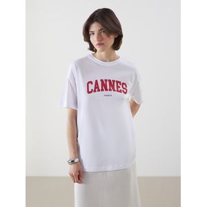 LC Waikiki Cannes Printed Oversize Women's T-Shirt