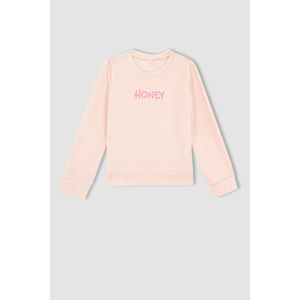 Defacto Girl Crew Neck Clean Regular Fit Sweat Shirt - Pink